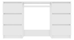 Skrivbord vit högglans 140x50x77 cm spånskiva - Vit