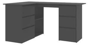 Hörnskrivbord svart 145x100x76 cm spånskiva - Svart