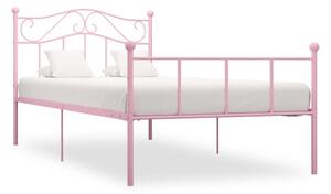 Sängram rosa metall 90x200 cm - Rosa