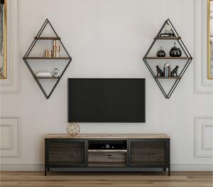DILIBERO TV-Möbelset 150 cm Trä/Natur/Svart -