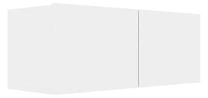 TV-bänk vit högglans 80x30x30 cm spånskiva - Vit
