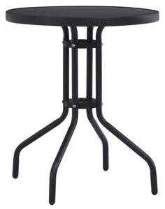 Trädgårdsbord svart 80 cm stål och glas - Svart