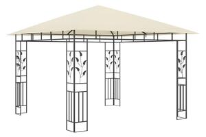 Paviljong med myggnät 3x3x2,73 m gräddvit 180 g/m² - Vit