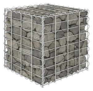 Planteringsgabion upphöjd stål 40x40x40 cm - Silver