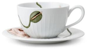 Kähler - Hammershøi Poppy Tekop m. underkop 38 cl - Kopp - Hvid m. deko - 38 cl