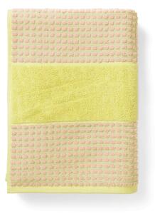 JUNA - Check Towel - Handduk - Yellow/Pink - Large - H140 x W70 cm