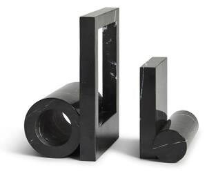 Woud - Booknd - Set of two - Bokstöd - Black - L:6,4/10 x D:12/13,2 x H:12/18,5 cm