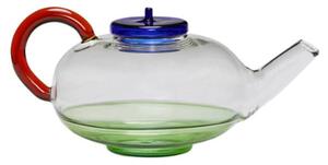 Hübsch - NoRush Teapot - Tekanna - Amber/Blue/Clear/Green - L21x W15 x H11 cm