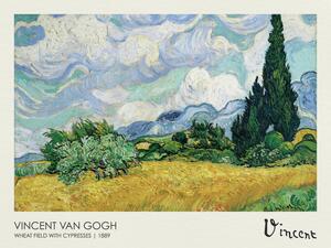 Bildreproduktion Wheatfield with Cypresses, 1889, Vincent van Gogh