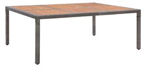 Trädgårdsbord grå 200x150x74 cm konstrotting och akaciaträ - Grå