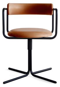 Friends & Founders - FF Chair Swivel Rounded Black Frame Dakar Cognac 0549 - Kontorsstolar - Ida Linea Hildebrand - Brun - Metall/Textilmaterial
