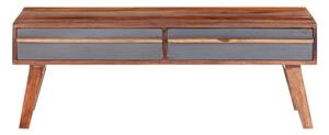 Soffbord grå 110x50x40 cm massivt sheshamträ - Grå