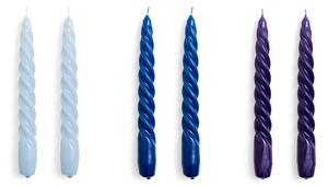 HAY - Candle Twist Set of 6 - Light blue, blue and purple - Ljus - Flerfärgad