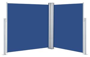 Infällbar sidomarkis blå 140x600 cm