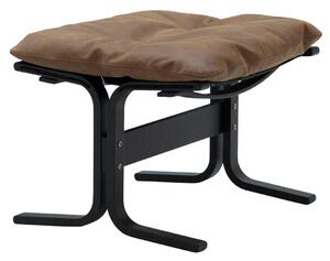 LK Hjelle - Siesta Classic Footstool Black Vintage Rangers 418 - Fotpallar - Ingmar Relling - Brun - Bomull/Läder/Trä