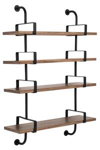 Gubi - Démon 2x4 Valnöt 95 cm - Vägghyllor - Mathieu Matégot - Svart - Trä