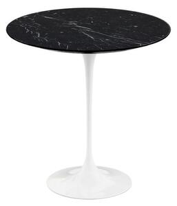 Knoll - Saarinen Round Table - Småbord, Vitt underrede, skiva i matt svart Marquina marmor, Ø 51 - Sidobord - Eero Saarinen