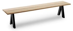 Fritz Hansen - Overlap Bench Anthracite Black - Trädgårdsbänkar - TAF Studio - Svart - Metall/Trä