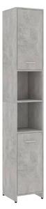 Badrumsskåp betonggrå 30x30x183,5 cm spånskiva - Grå
