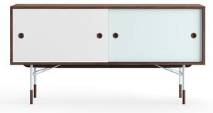 House of Finn Juhl - Sideboard Without Tray Unit, Walnut, White/Light Blue, Light Blue Steel - Skänkar och sideboards - Finn Juhl - Flerfärgad - Metall/Trä