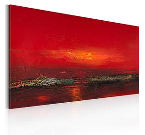 CANVASTAVLA Röd solnedgång över havet 120x60 cm - Artgeist sp. z o. o