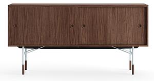 House of Finn Juhl - Sideboard Without Tray Unit, Walnut Veneer, Light Blue Steel - Skänkar och sideboards - Finn Juhl - Träfärgad - Metall/Trä