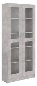 Vitrinskåp betonggrå 82,5x30,5x185,5 cm spånskiva - Grå