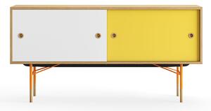 House of Finn Juhl - Sideboard Without Tray Unit, Dark oiled oak, White/Yellow, Orange Steel - Skänkar och sideboards - Finn Juhl - Flerfärgad - Metall/Trä