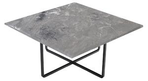 OX Denmarq - Ninety Table 80X80, Black Steel Frame, Top: Grey Marble - Soffbord - Dennis Marquart - Grå - Metall/Sten