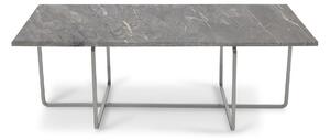 OX Denmarq - Ninety Table High Stainless Steel Frame Top Grey Marble - Soffbord - Dennis Marquart - Grå - Metall/Sten