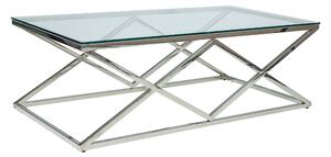 MEGURO Soffbord 120 cm Glas/Silver -