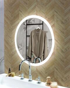 Väggmonterad Hängande LED Spegel 58 cm Rund Modern Samtida Badrum Sminkspegel Glamour Beliani