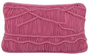 Prydnadskudde makramé 30 x 50 cm rosa KIRIS Beliani