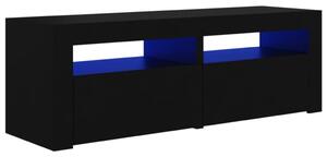 TV-bänk med LED-belysning svart 120x35x40 cm