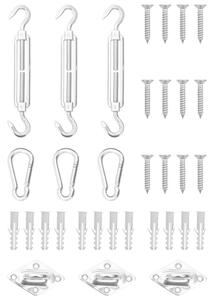 Monteringssats för solsegel 9 delar rostfritt stål -