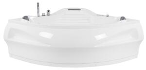 Bubbelbadkar Vit Sanitary Akryl med LED Belysning 210 x 145 cm Modern Design Badkar med Massage Beliani