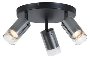 Takspotlight Gunmetal Rund 3-ljus Vridbar och Justerbar - Drain