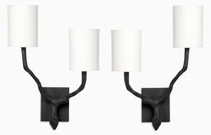 Vägglampa Twig 1 par brons 2 skärmar