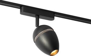 Modern spotlight svart för enfas skensystem inkl. LED - Magnetic Eggy