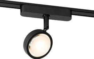 Modern spotlight svart för enfas skensystem inkl. LED-lampa, roterbar och vridbar - Magnetic Lance