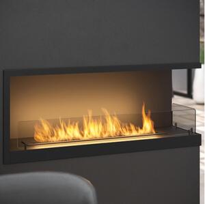InFire - Corner BIO fireplace 110x45 cm 3kW svart