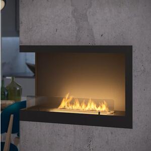 InFire - Corner BIO fireplace 84x54 cm 3kW svart