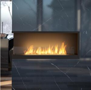 InFire - Corner BIO fireplace 110x45 cm 3kW svart