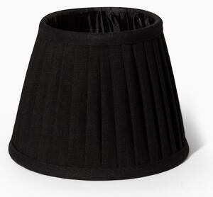 Lampskärm plisserad 20,5 cm svart bomull