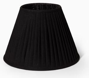 Lampskärm plisserad 30,5 cm svart linne