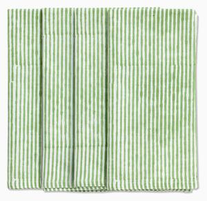 Servett Stripe grön 4-pack bomull