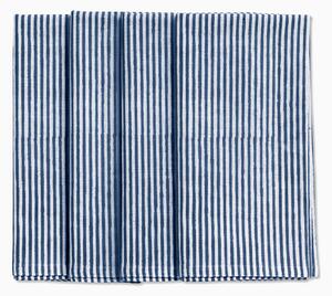 Servett Stripe navy blue 4-pack bomull