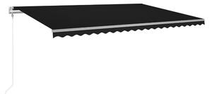 Automatisk markis med vindsensor & LED 500x300 cm antracit - Grå