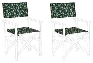 Uppsättning av Tyg till Solstolar 2 st Flamingo Mönster Polyester Solstolstyg Beliani
