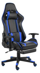 Snurrbar gamingstol med fotstöd blå PVC - Blå